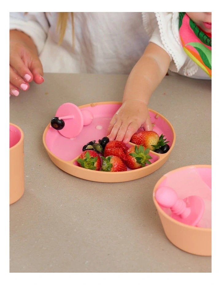 3pc Annabel Trends Silicone Two Tone Dinner Set Tableware Kids Pink image 4
