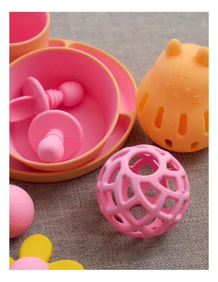 3pc Annabel Trends Silicone Two Tone Dinner Set Tableware Kids Pink image 5