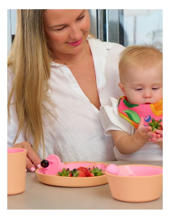 3pc Annabel Trends Silicone Two Tone Dinner Set Tableware Kids Pink image 6