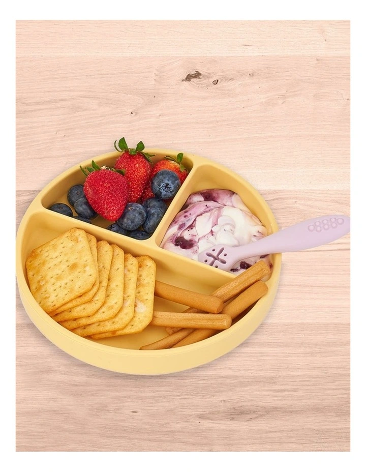 Annabel Trends Silicone Suction Divided Plate Kids Lemon 18cm image 3