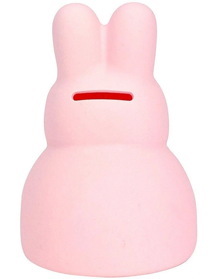 Annabel Trends Silicone Bunny Piggy Bank Coin Slot Blush Pink Baby Toy 15cm Size image 2