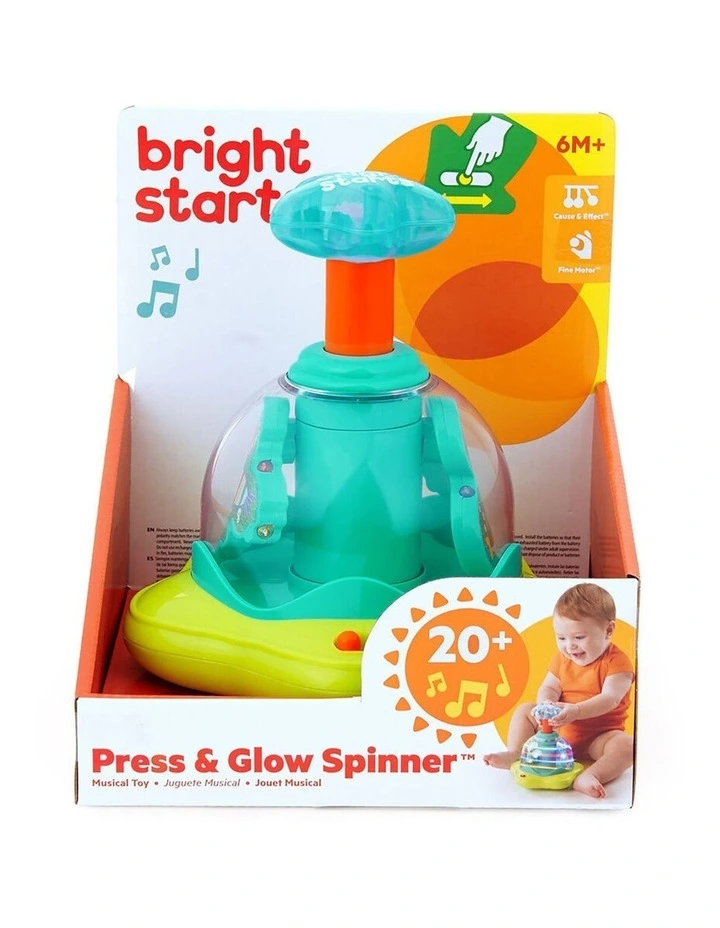 Bright Starts Press & Glow Spinner Interactive Baby Toy With Lights Sounds image 4