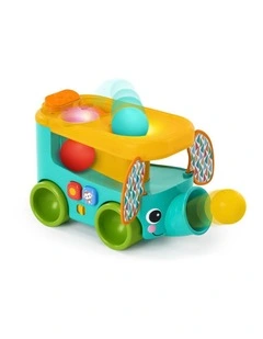 Bright Starts Pop & Roll Safari Bus Ball Baby Play Toy With Lights Sounds 6m