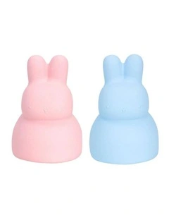 Annabel Trends Silicone Bunny Piggy Bank Combo Set Ice Blue Blush Pink