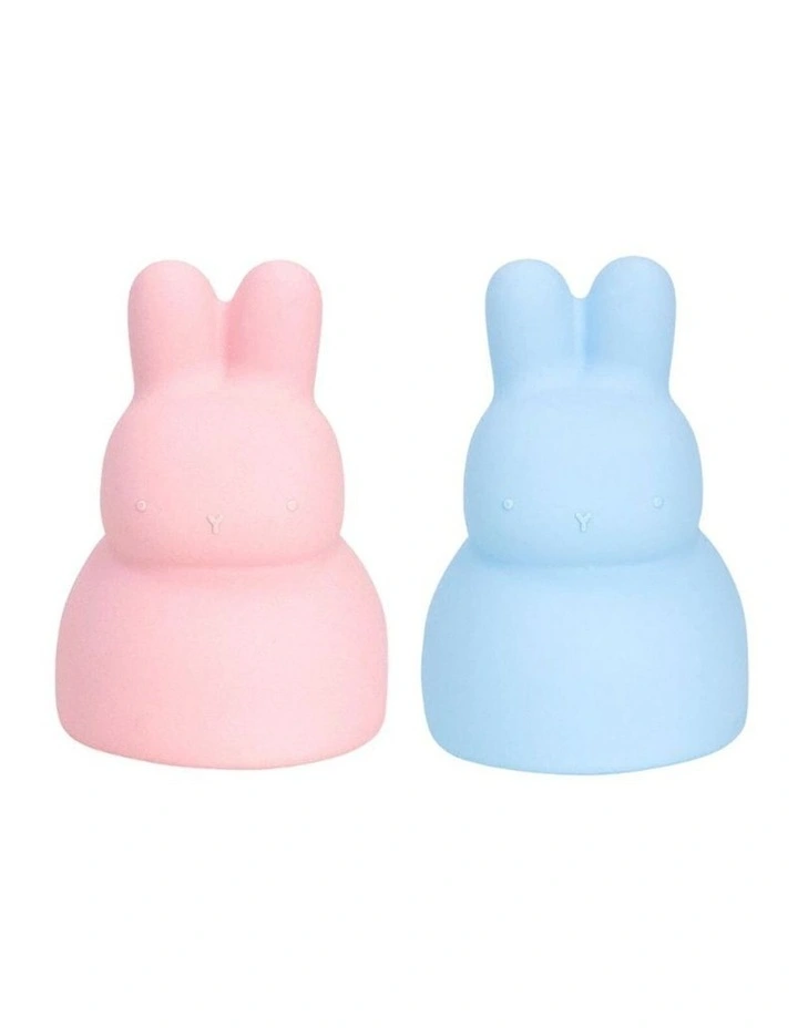 Annabel Trends Silicone Bunny Piggy Bank Combo Set Ice Blue Blush Pink image 1