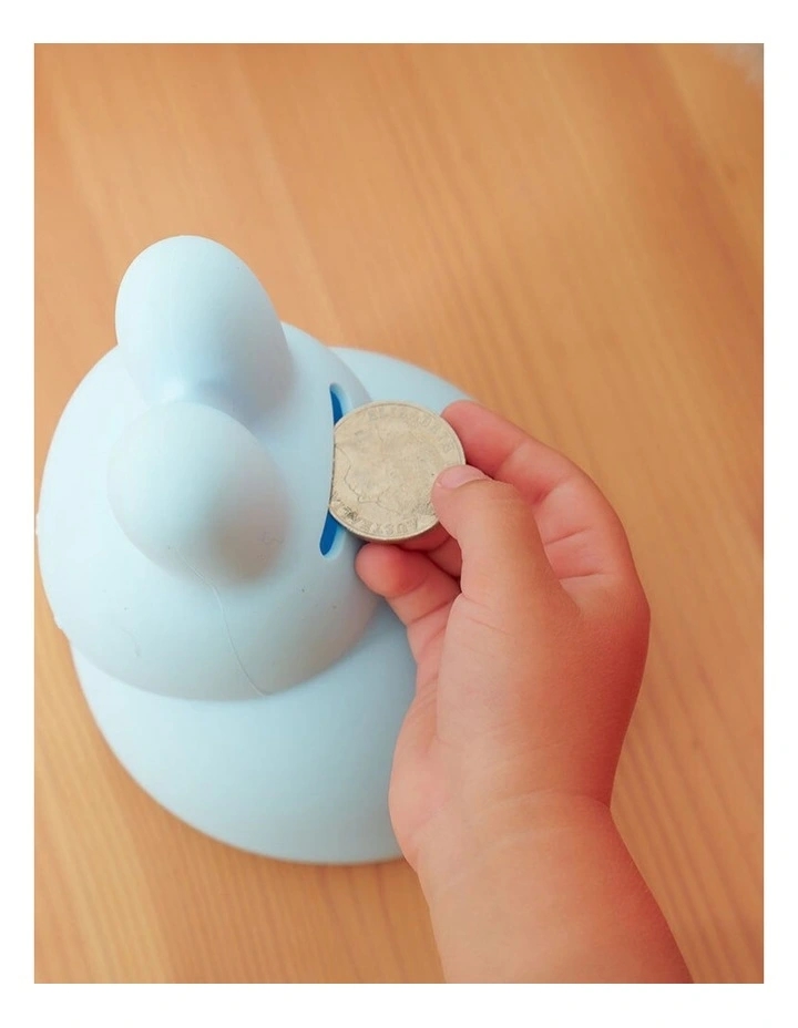 Annabel Trends Silicone Bunny Piggy Bank Combo Set Ice Blue Blush Pink image 4
