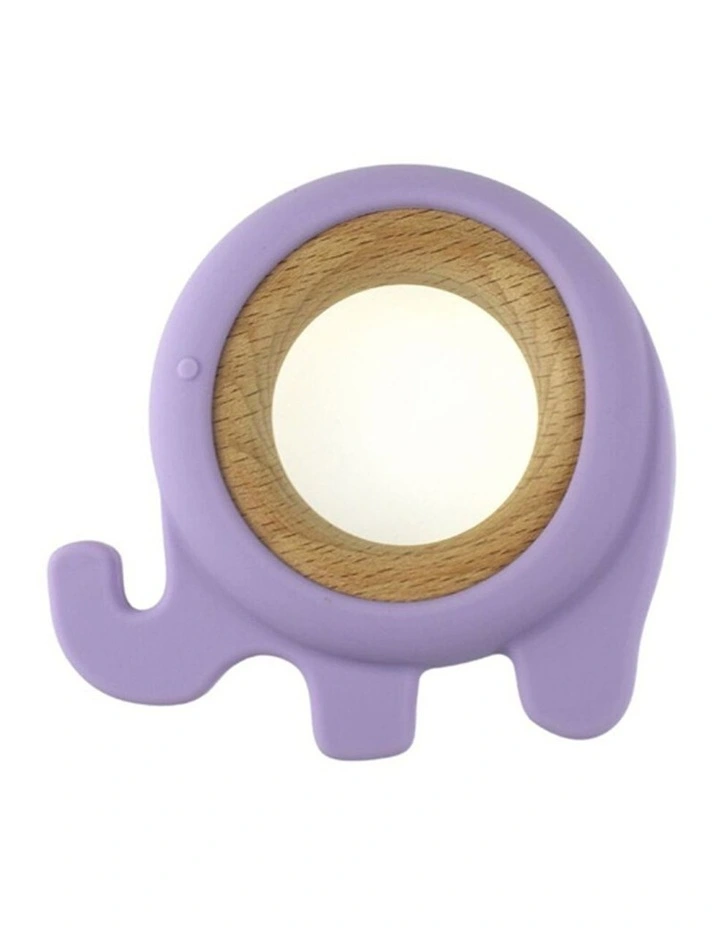 Koala Dream Silicone Wooden Elephant Baby Toddler Chew Teether Purple 4m image 3