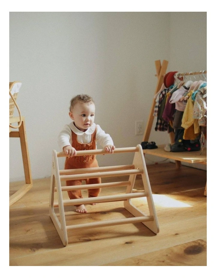 Kinderfeets Wooden Pikler Triangle Kids Climbing Frame 1y  Natural Wood 46 image 2
