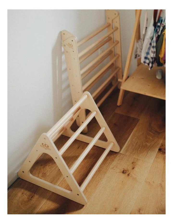 Kinderfeets Wooden Pikler Triangle Kids Climbing Frame 1y  Natural Wood 46 image 4