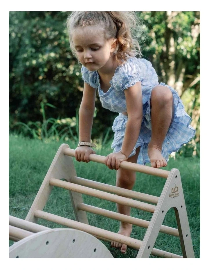 Kinderfeets Wooden Pikler Triangle Kids Climbing Frame 1y  Natural Wood 46 image 6