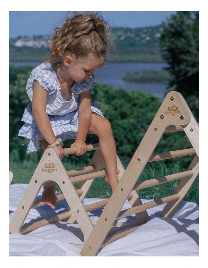 Kinderfeets Wooden Pikler Triangle Kids Climbing Frame 1y  Natural Wood 46 image 7