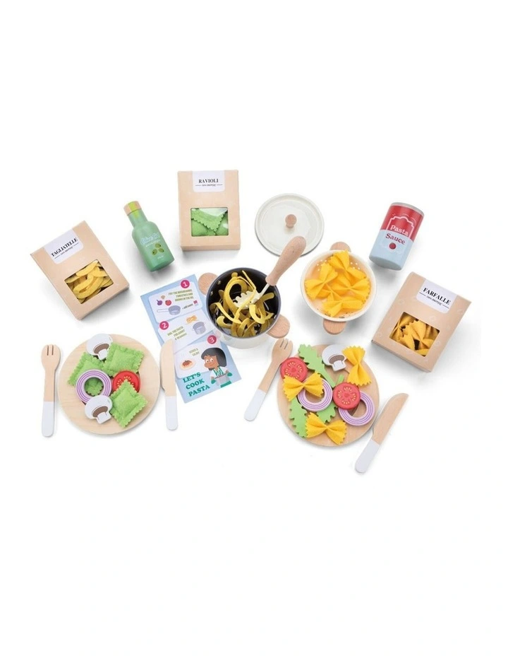 New Classic Toys Pasta Kitchen Role Play Set Kids Children Toy 3y  Wooden image 2