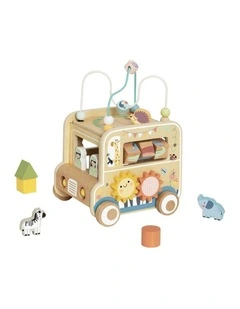 Tooky Toy Wooden Safari Hunting Vehicle Activity With Figures Kids 18m 
