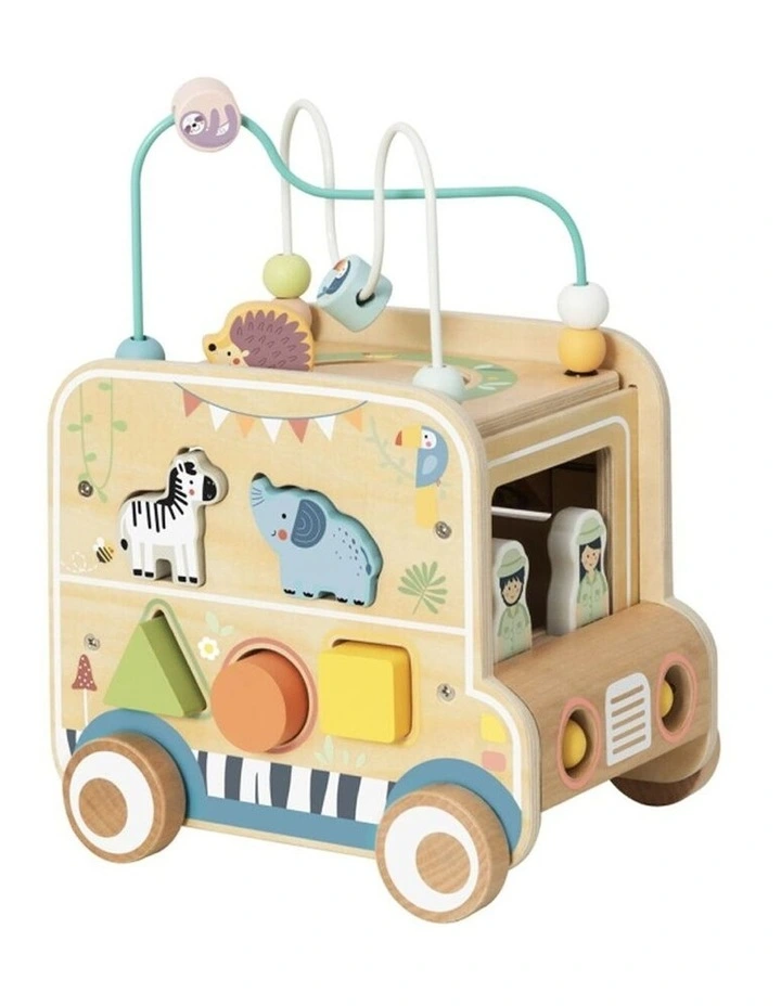 Tooky Toy Wooden Safari Hunting Vehicle Activity With Figures Kids 18m image 2
