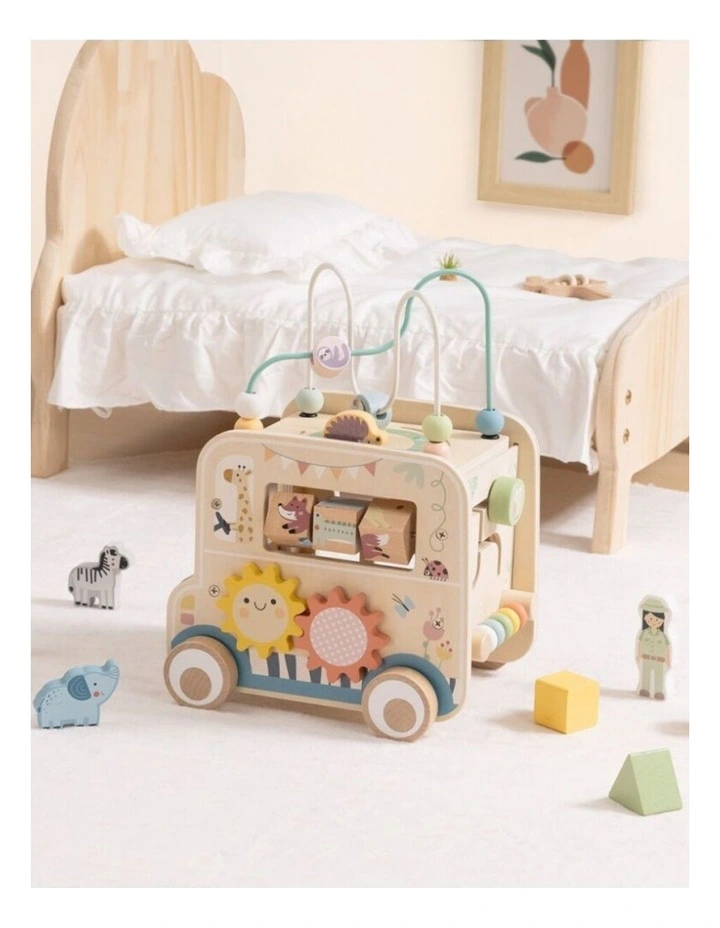Tooky Toy Wooden Safari Hunting Vehicle Activity With Figures Kids 18m image 4