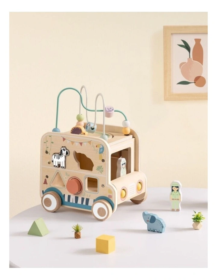 Tooky Toy Wooden Safari Hunting Vehicle Activity With Figures Kids 18m image 5