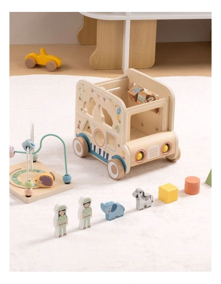 Tooky Toy Wooden Safari Hunting Vehicle Activity With Figures Kids 18m image 6