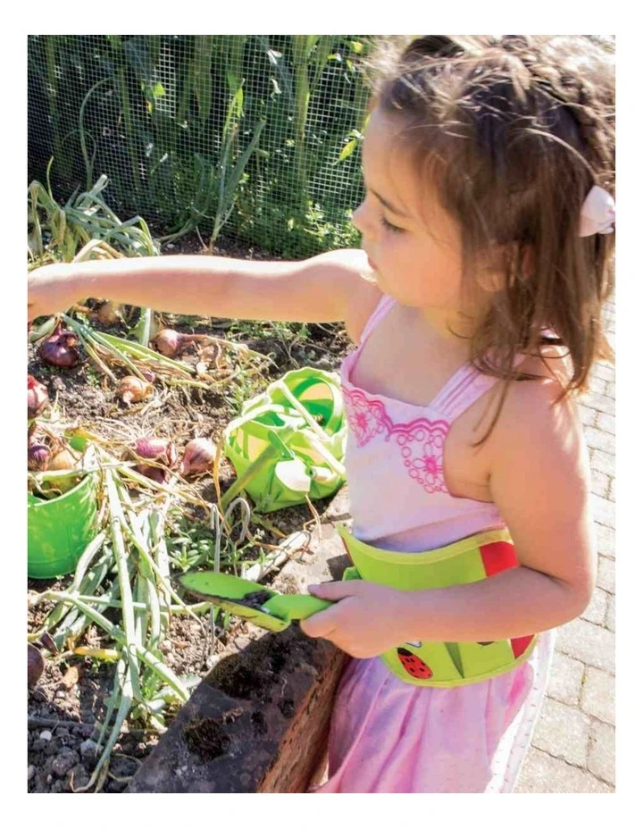 Bigjigs Toys Small Tote Bag With Garden Tools Kids Sand Toy 3y  Green Metal image 7