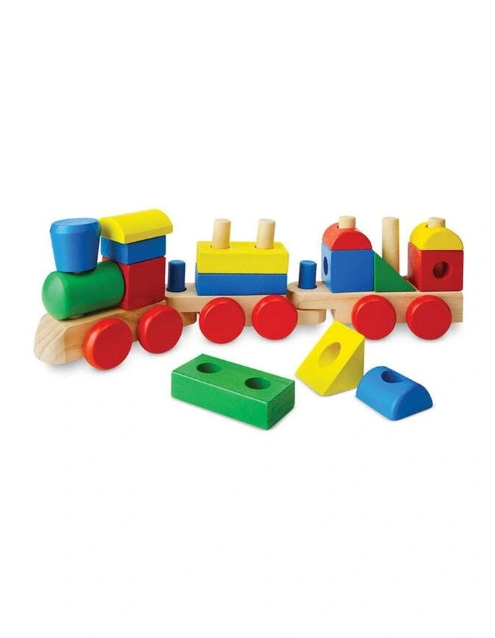 15pc Melissa & Doug Wooden Stacking Train Toy Kids Fun 2y  image 1