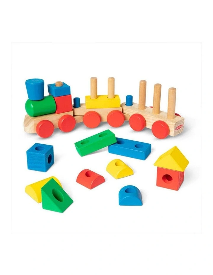 15pc Melissa & Doug Wooden Stacking Train Toy Kids Fun 2y  image 2