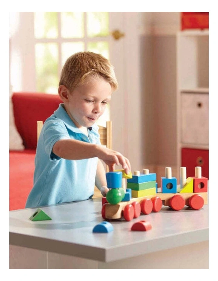 15pc Melissa & Doug Wooden Stacking Train Toy Kids Fun 2y  image 3