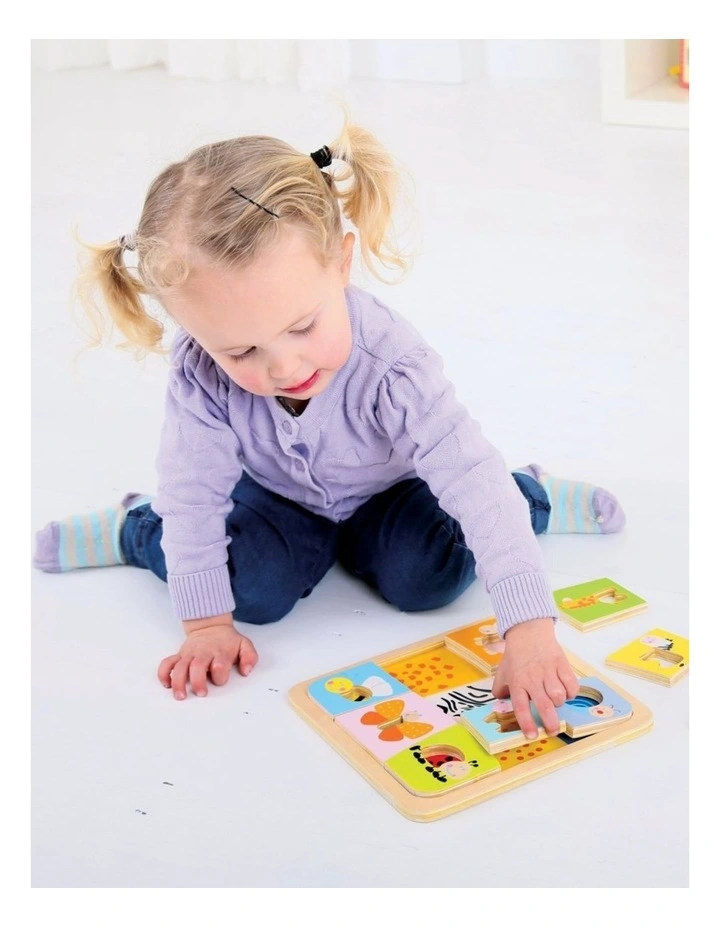 9pc Bigjigs Toys Animal Patterns Puzzle Kids Wooden Toy 18m image 3