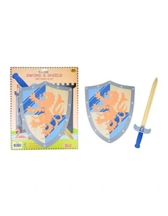 Kaper Kidz Wooden Sword & Shield Lion Theme Role Playing Toy Kids 3y 