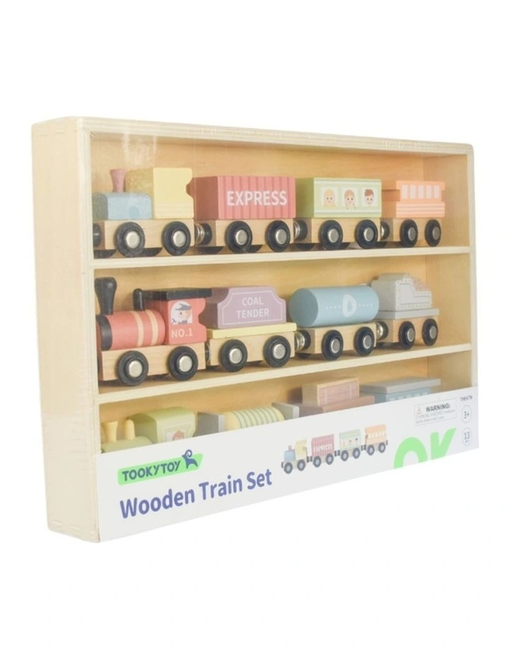 Tooky Toy My Forest Friends Wooden Train & Carriage Set Magnetic Kids 3y image 2