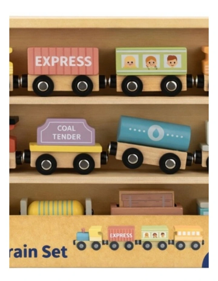 Tooky Toy My Forest Friends Wooden Train & Carriage Set Magnetic Kids 3y image 4