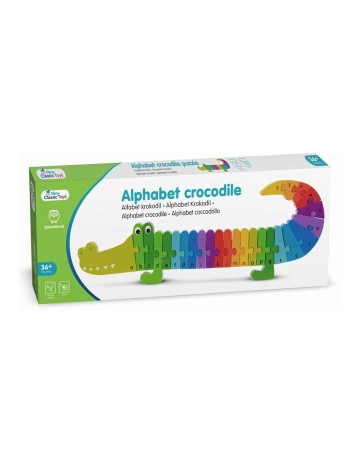New Classic Toys 30cm Rainbow Crocodile Wooden Puzzle Multicoloured Kids 3y image 6