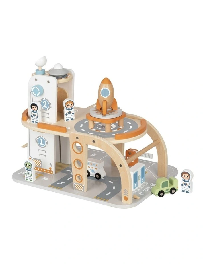 Tooky Toy Wooden Space Station Playset With Figures And Vehicles Kids 3y image 3