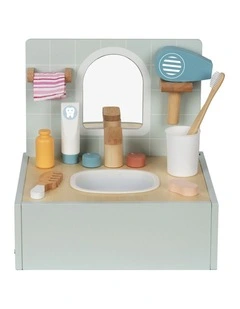 Tooky Toy Toiletry Bathroom Playset With Accessories Wooden Kids 3y 