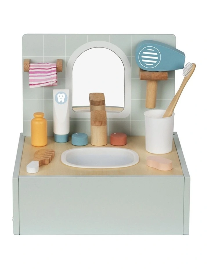 Tooky Toy Toiletry Bathroom Playset With Accessories Wooden Kids 3y image 1
