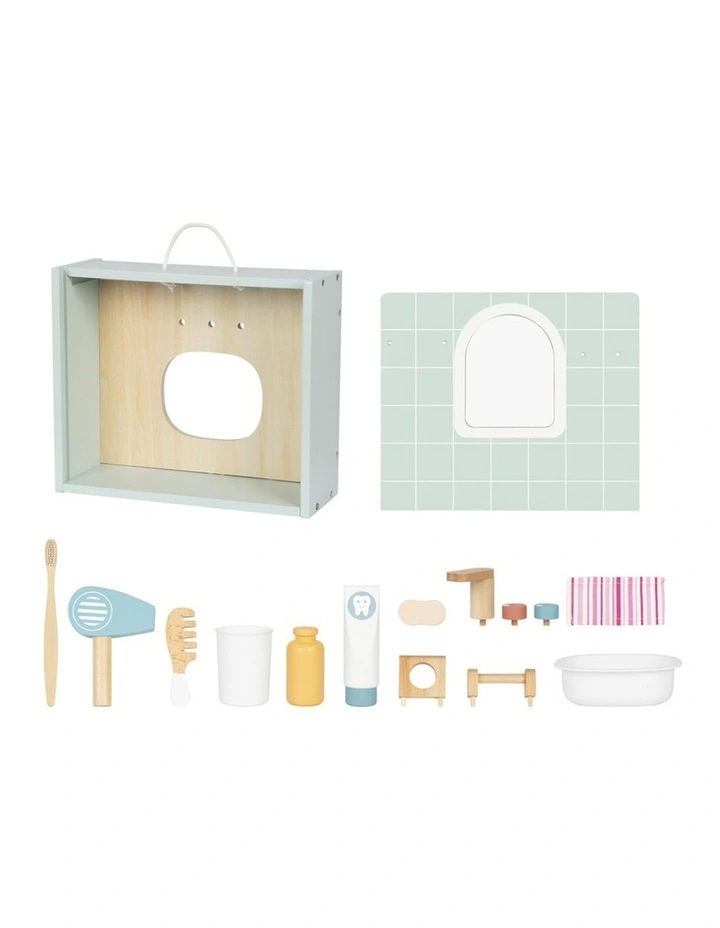 Tooky Toy Toiletry Bathroom Playset With Accessories Wooden Kids 3y image 2