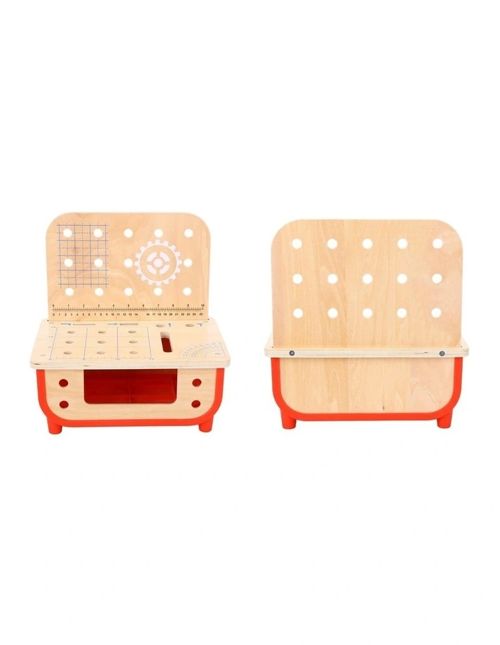 Tooky Toy Deluxe Wooden Work Bench With 30 Piece Tool Set Kids 3y image 4