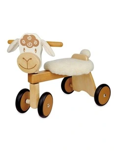 Im Toy Wood Paddie Rider Lambie Kids Ride-On Animal Natural 12m 
