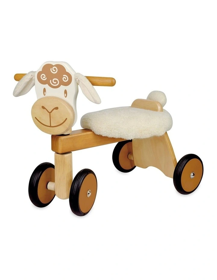 Im Toy Wood Paddie Rider Lambie Kids Ride-On Animal Natural 12m  image 1