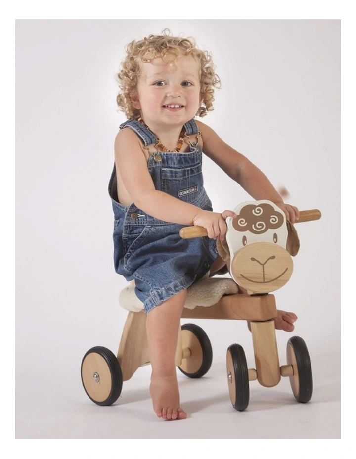Im Toy Wood Paddie Rider Lambie Kids Ride-On Animal Natural 12m  image 2