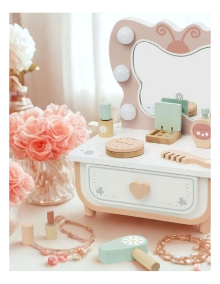 Tooky Toy Butterfly Dressing Table Light Up Mirror With Accessories Kids 3y image 4