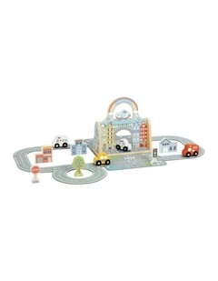 Tooky Toy Wooden Felt City Playset Portable Play Mat Kids Children 3 Years