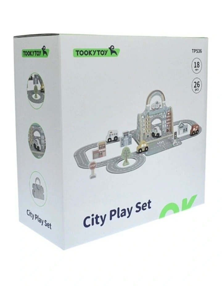 Tooky Toy Wooden Felt City Playset Portable Play Mat Kids Children 3 Years image 4