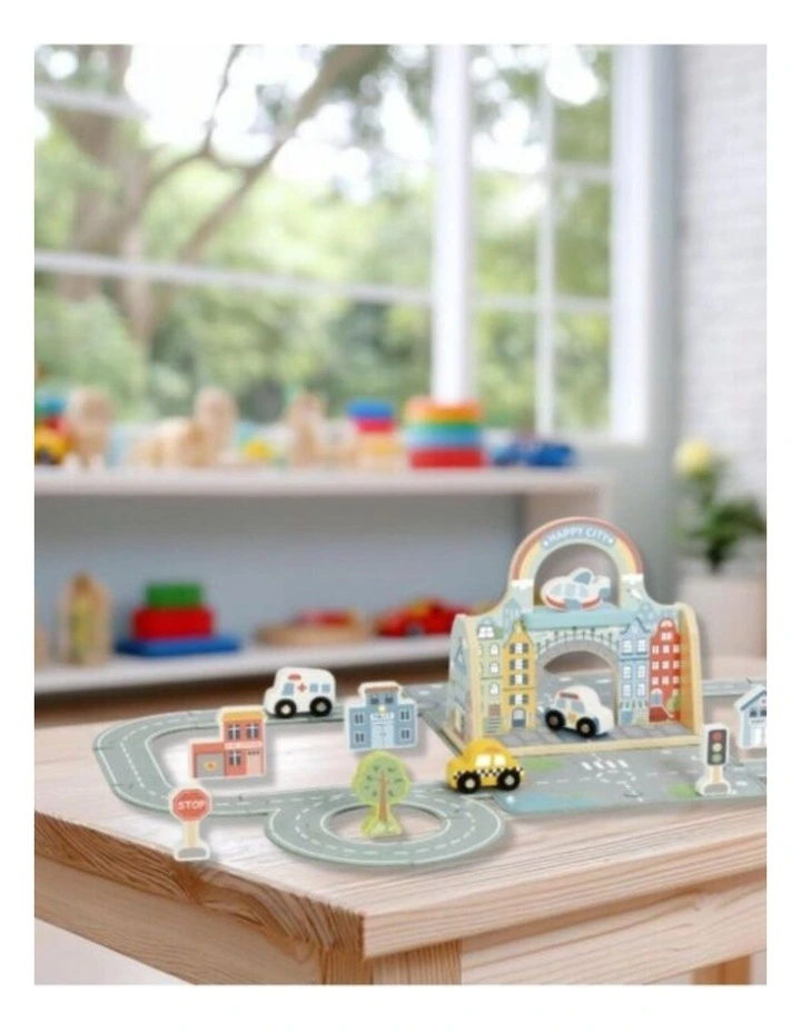 Tooky Toy Wooden Felt City Playset Portable Play Mat Kids Children 3 Years image 5