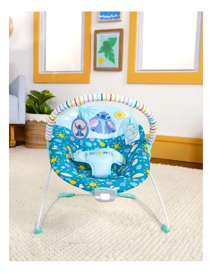 Bright Starts Stitch Ohana Paradise Vibrating Newborn Baby Bouncer 0m image 2