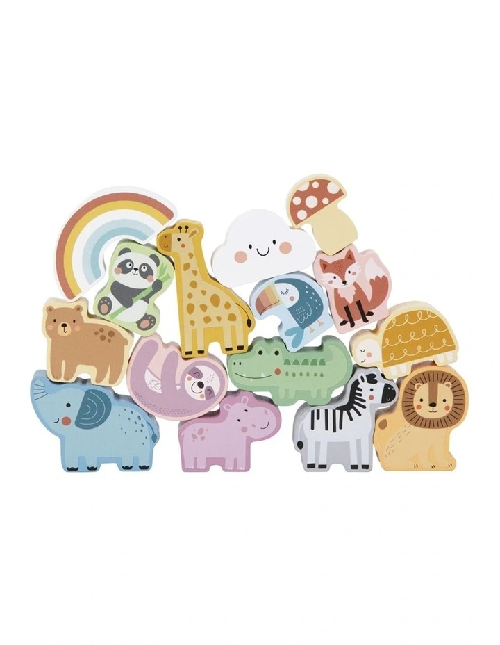 Tooky Toy Animal Shape Touch & Match Wooden Toy Box Bucket Sensory Play 3y image 3
