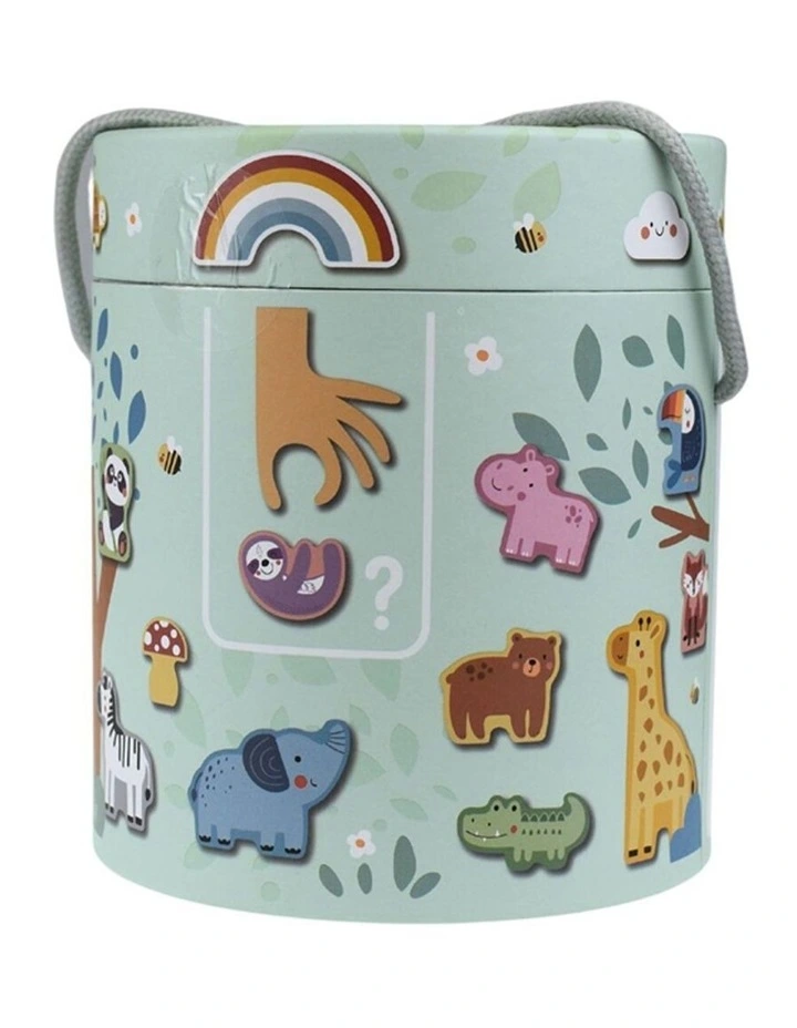 Tooky Toy Animal Shape Touch & Match Wooden Toy Box Bucket Sensory Play 3y image 5