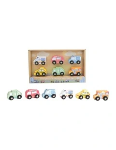 Kaper Kidz Wooden Emergency Service Vehicles Kids Toy Set 18m 