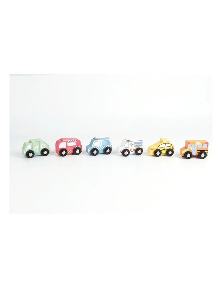 Kaper Kidz Wooden Emergency Service Vehicles Kids Toy Set 18m image 3