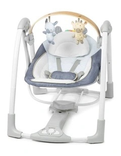 Ingenuity Portable Baby Swing Chambray Colour USB Powered With Toys 0m 