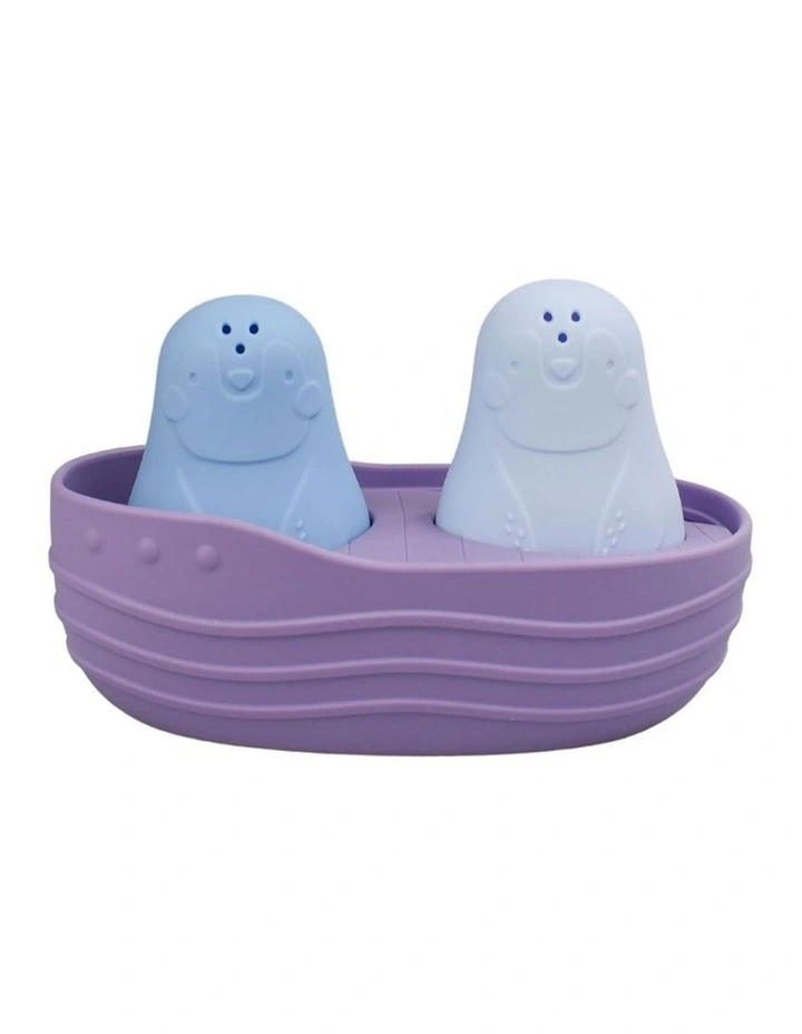 Koala Dream Silicone Penguins Bath Boat And Squirters Purple 6m image 1