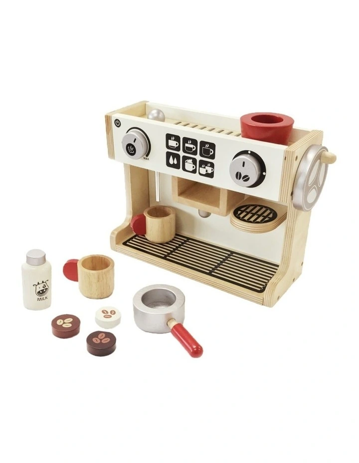 Im Toy Barista Coffee Maker Wooden Kids Pretend Play Set Natural 3  image 1